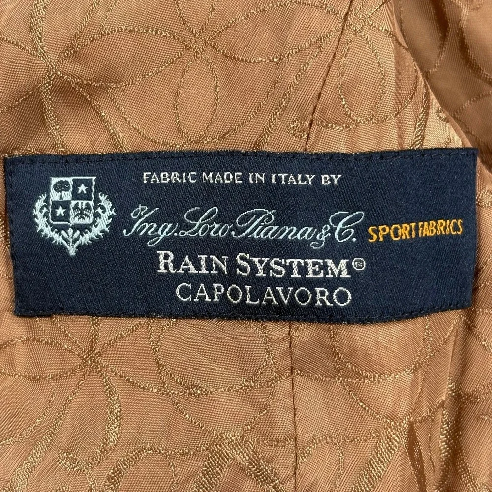 Brooks Brothers Double Breasted Peacoat Womens 6 Tan Loro Piana Rain System Wool